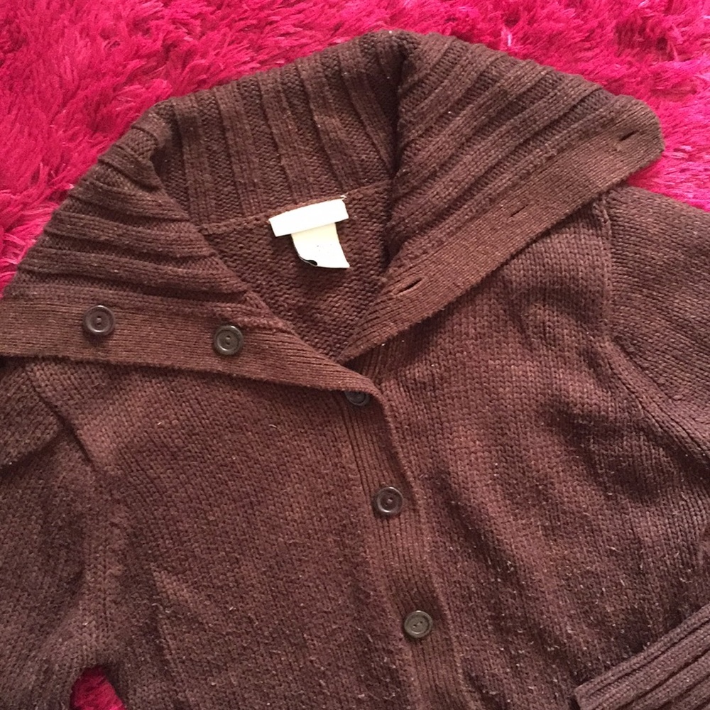 Vintage Hennes shawl collar brown acrylic cardigan - Picture 2 of 8
